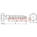 Vrut do dřeva šestihranná hlava DIN 571 8x260 zinek bílý – Sleviste.cz