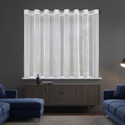 Dekorační krátká záclona s kroužky s leskem SHINE 350x150 cm bílá MyBestHome – Hledejceny.cz