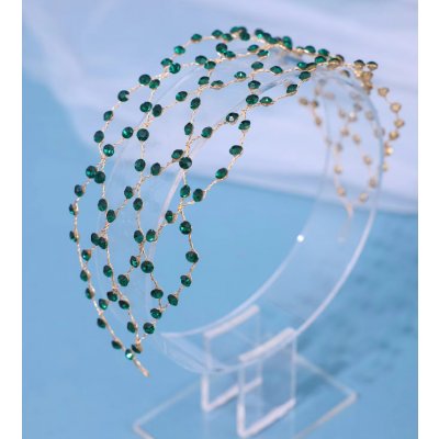 B-TOP Síťovaná čelenka do vlasů zdobená krystaly nebo perlami Druh barvy: Zlatá – Zboží Dáma