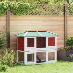 vidaXL 9799.170851 dvoupatrová červeno bílá 130 x 68 x 105 cm jedlové dřevo – Zboží Dáma