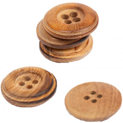 Dřevěný knoflík Drops kulatý Ø 20 mm oliva – Sleviste.cz