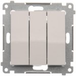 Simon DP31L.01/11 Trojité tlačítko s podsvětlením přístroj s krytem 10AX 250V bezšroubové bílá – Hledejceny.cz