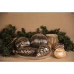 Clayre & Eef Stříbrno černá vánoční skleněná ozdoba koule XL - Ø 15*15 cm – Hledejceny.cz