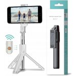 K07 Selfie teleskopická tyč se stativem a Bluetooth, bílá 5903396033599 – Hledejceny.cz
