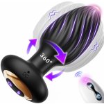 SuperLove 360 Twister Vibrating Anal Plug with 2 Motors & Remote Black – Zboží Mobilmania