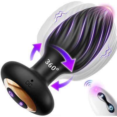 SuperLove 360 Twister Vibrating Anal Plug with 2 Motors & Remote Black – Zboží Mobilmania