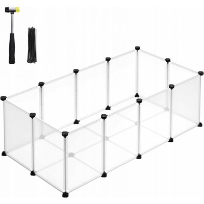 SongmicsHome Ohrádka pro malá zvířata z průhledného plastu BEN 125 x 63x 42 cm transparentní LPC001W01 – Zboží Dáma