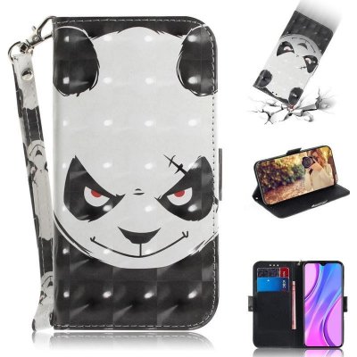 Pouzdro Spot PU kožené peněženkové Xiaomi Redmi 9 - panda