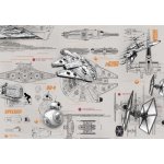 Komar 8-493 Obrazová fototapeta Star Wars vesmírná loď Blueprints rozměry 368 x 254 cm – Hledejceny.cz
