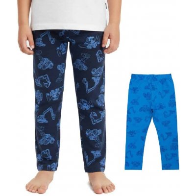 Chlapecké legíny s bagry a traktory Tmavěmodrá modrá – Zboží Mobilmania