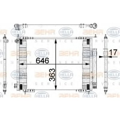 BEHR HELLA SERVICE Kondenzátor klimatizace BHS 8FC 351 318-061