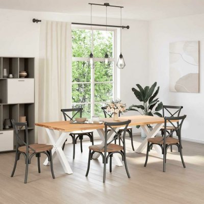 Omaxi 316578 Nohy k jídelnímu stolu ve tvaru X 3 ks bílé 90 x 72-73 cm ocel – Sleviste.cz