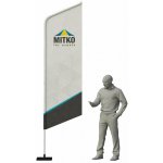 MITKO Reklamní vlajka Hussar M (80x275 cm) s hliníkovým stožárem – Zkosené – Hřeb s ocelovým rotátorem ⌀ 20 mm – Hledejceny.cz