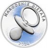Sportovní medaile Strieborný medailon k narodeniu dieťaťa 2024 28 mm