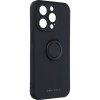 Pouzdro a kryt na mobilní telefon Pouzdro ROAR Amber Apple iPhone 14 Pro - příjemné na dotek - stojánek - gumové - černé