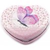 Kosmetické zrcátko Prima-obchod Kosmetické zrcátko srdce s motýlem 2 růžová