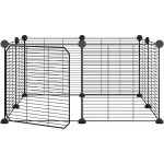 zahrada-XL 8panelová ohrádka pro zvířata s dvířky černá 35 x 35 cm ocel – Hledejceny.cz