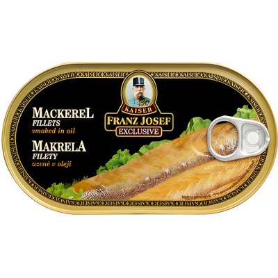 Kaiser Franz Josef Exclusive Makrela uzené filety v oleji 170 g – Zboží Mobilmania