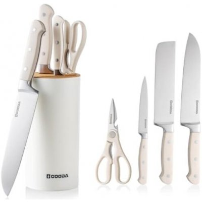 GOODA sada nožů 5 ks se stojanem bílá – Zboží Mobilmania