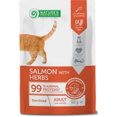 Nature's Protection Cat Sterilised Salmon and Herbs 100 g