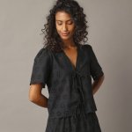 Madeirová halenka na zavázání vpředu černá – Hledejceny.cz