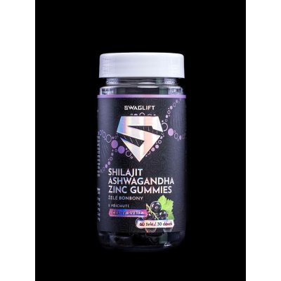 SWAGLIFT Shilajit + ashwagandha + zinek gummies s příchutí černého rybízu 60 ks – Hledejceny.cz