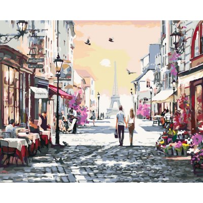 ZUTY Malování podle čísel MILENCI V PAŘÍŽI RICHARD MACNEIL 40 x 50 cm – Zboží Dáma