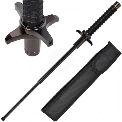 Outfit4Events Teleskopický obušek Blackfield 26“ z oceli a tvrzené pryže – Zboží Dáma