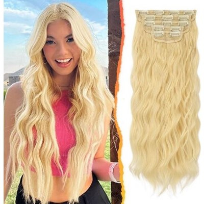 BARSDAR Clip in Extensions, 5 KS Dlouhé vlnité Clip in prodloužení vlasů Silný přírodní měkký – Zboží Mobilmania