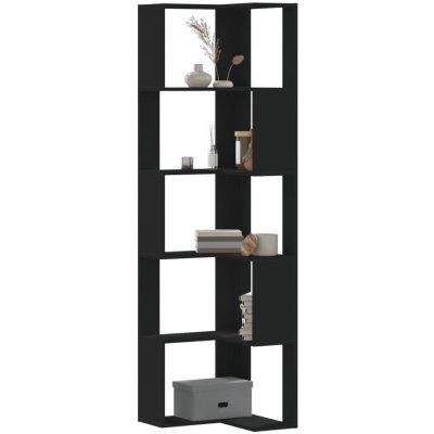 Rohová 5patrová knihovna betonově šedá 50x50x179 cm kompozit – Sleviste.cz