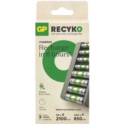 GP Eco E821 + 4x AA 2100mAh, 4x AAA 850mAh – Zboží Živě