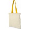 Nákupní taška a košík Bullet Plátěná taška Nevada s barevným držadlem Printwear přírodní žlutá