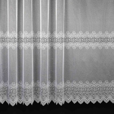 Berk Žakárová záclona LUJZA 2016, ornamenty, s bordurou, bílá, výška 200cm (v metráži) – Hledejceny.cz