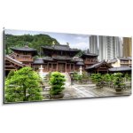 Obraz 1D panorama - 120 x 50 cm - Chi Lin Nunnery in Kowloon, Hong kong. Chi Lin Nunnery v Kowloon, Hongkong. – Hledejceny.cz