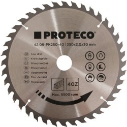 Proteco 09-PK250-40 kotouč pilový SK 250x3.0x30 40z + redukce 30/20 mm 42.09-PK250-40