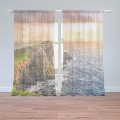 Sablio Záclony Skalnaté pobřeží: 2ks 150x250cm – Zboží Mobilmania