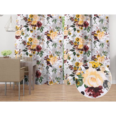 Biante Bavlněný závěs Sandra SA-217 Velké žluté květy 150x200 cm – Zboží Mobilmania