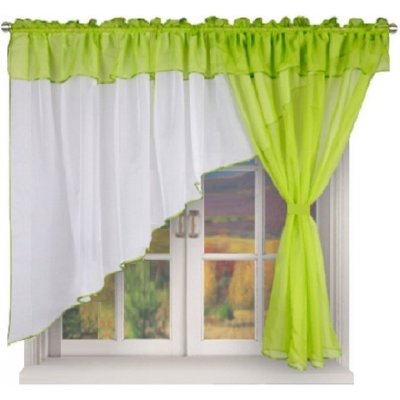 BytoTex Hotová kusová záclona Listy zelená (P) 400x150 cm – Hledejceny.cz