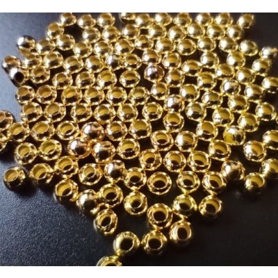 Kovové korálky 1,9 mm - zlatý pokov sada 10 ks – Zboží Dáma