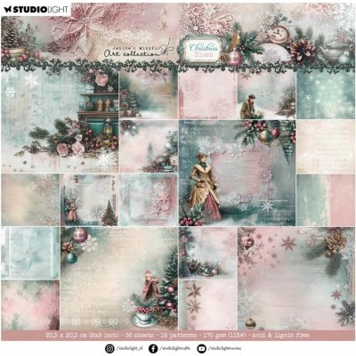 Blok podkladových papírů Studio Light "Christmas Blush", 20,3x20,3 cm, 36 l. – Zbozi.Blesk.cz