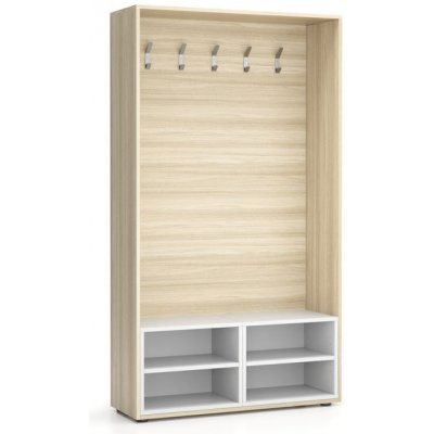 Plan šatní stěna border s botníkem dub přírodní bílá – Zboží Mobilmania