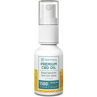 Harmony CBD olej ve spreji 1500 mg 15 ml Citrus