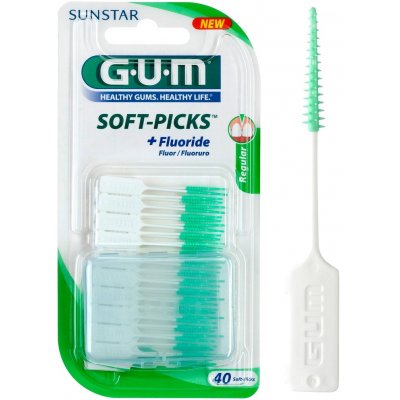 GUM Soft-Picks Regular masážní mezizubní kartáčky s fluoridy ISO 1 40 ks od  130 Kč - Heureka.cz