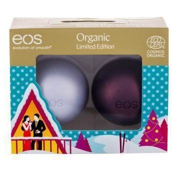 EOS Organic Limited Edition balzám na rty 7 g + balzám na rty 7 g Sugarplum First Snow dárková sada