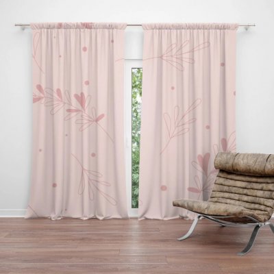 Sablio Závěs Růžové lístky: 2ks 140x250cm – Hledejceny.cz