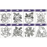 Předlohy na malování na sklo s vyvýšenou konturou vánoční 14 x 14 cm – Zboží Dáma