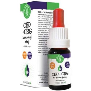 Zelená země CBD 5% + CBG 2% konopný olej 10 ml