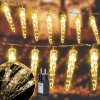 Vánoční osvětlení Jiubiaz LED Icicle Fairy Lights 40 LED vodotěsné vánoční Meteor Icicle Lights teplá bílá