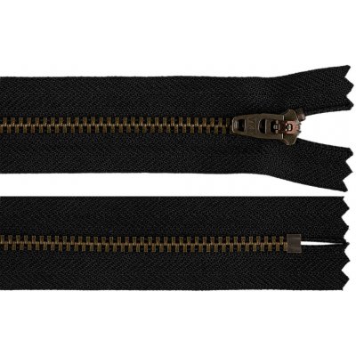 Prima-obchod Kovový zip YKK No 4 délka 20 cm (jeansový), barva 1 (580) černá staromosaz – Hledejceny.cz