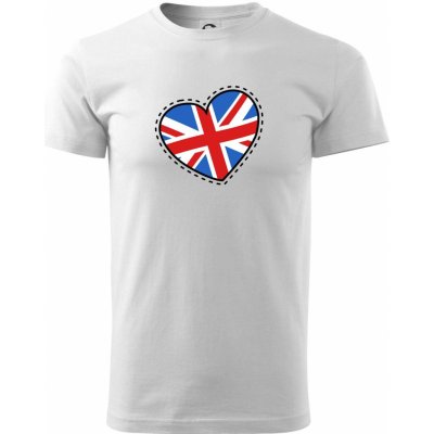 Británie srdce velké klasické pánské triko bílá